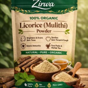 100% Organic Natural And Pure Licorice Mulithi Powder | Brightens And Evens Skintone | Sore Throat And Cough | Boost Immunity | Face Packs | Herbal Tea